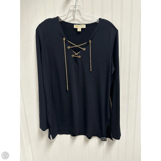 Top Long Sleeve By Michael By Michael Kors In Black & Gold, Size: Large