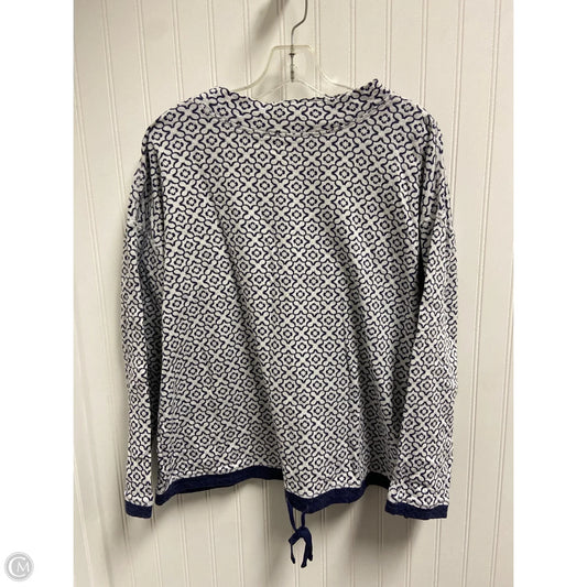 Sweater By Talbots In Blue & White, Size: L
