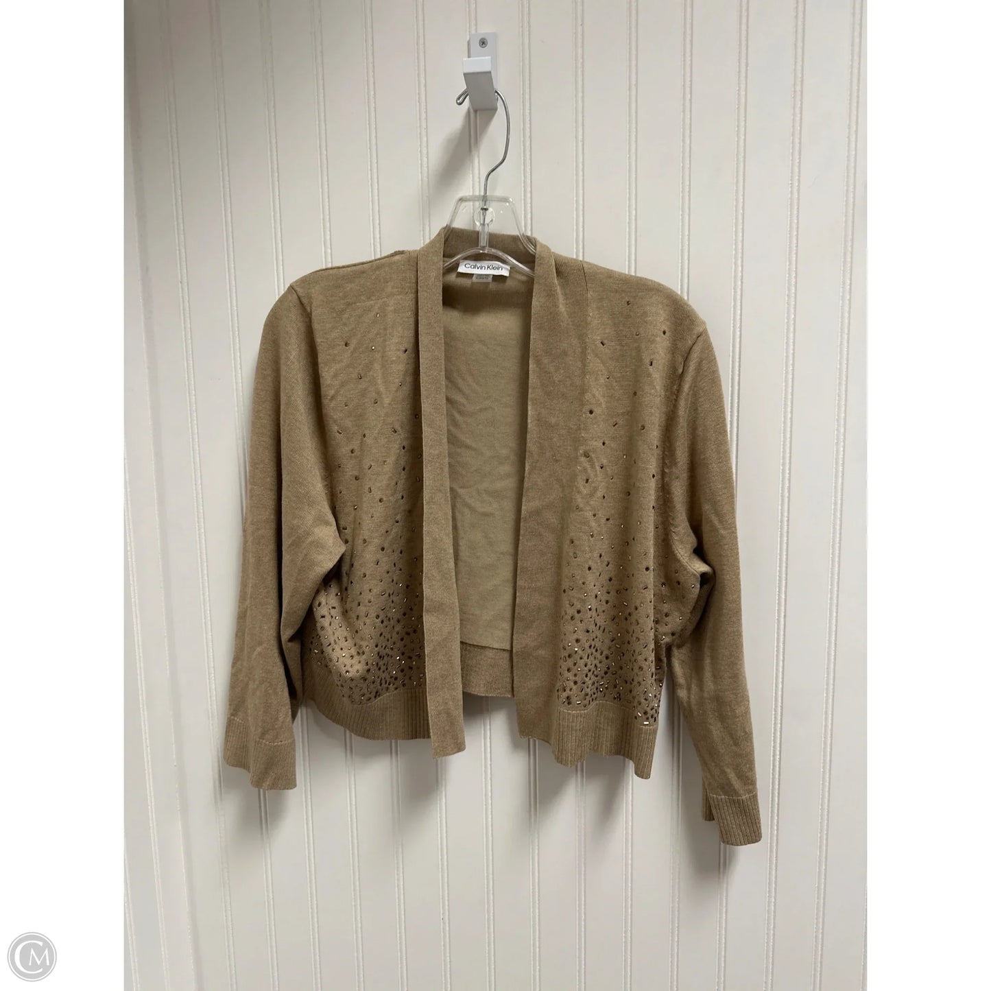 Sweater Cardigan By Calvin Klein In Brown, Size: Xl