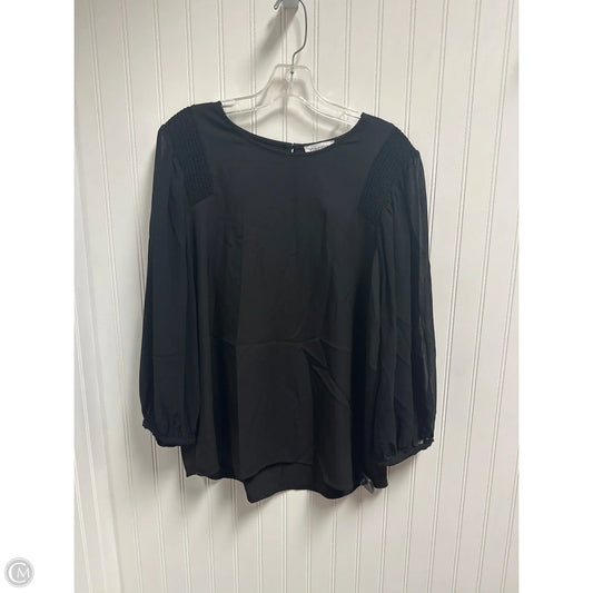 Top Long Sleeve By Calvin Klein In Black, Size: L