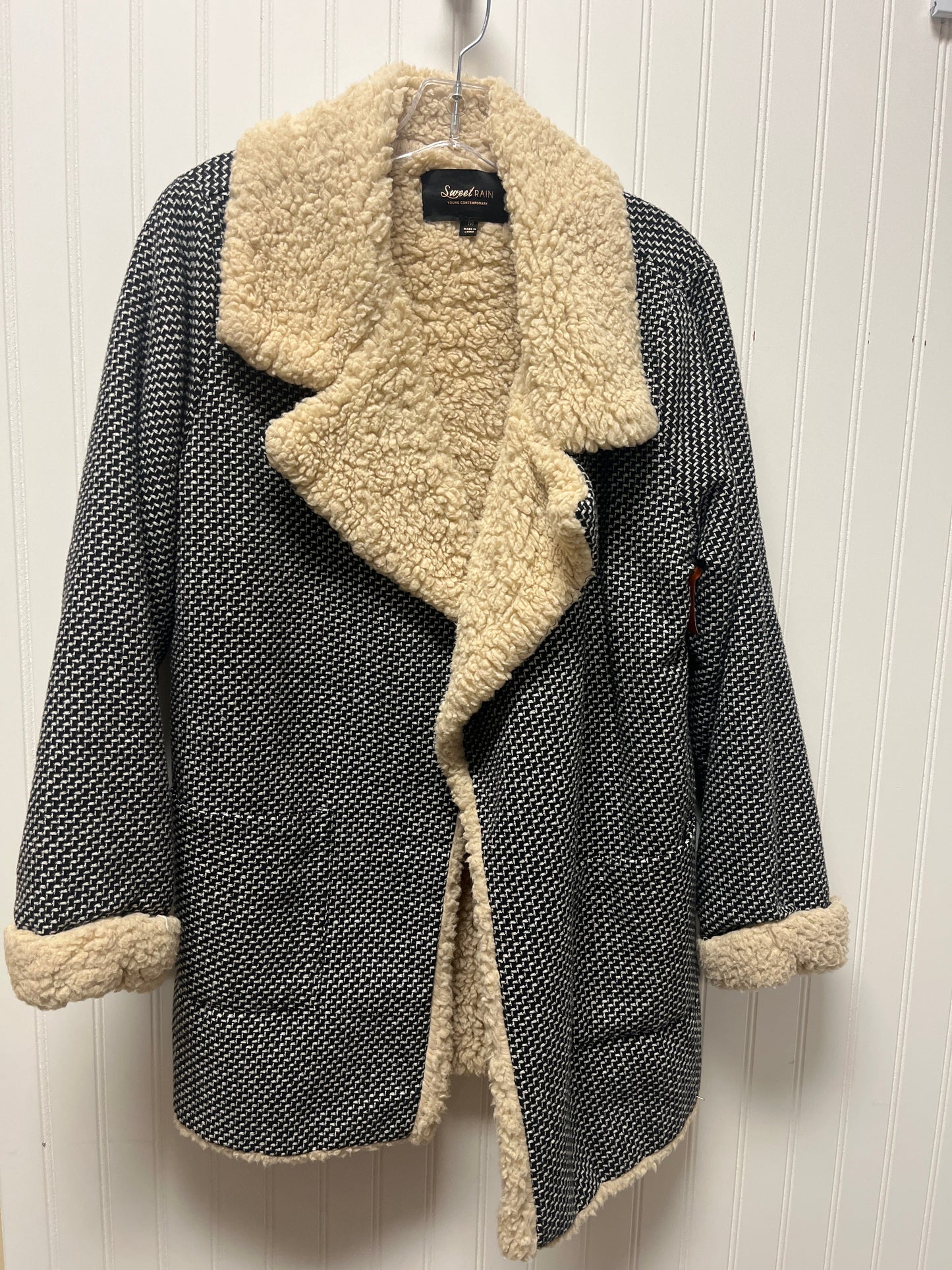 Coat Faux Fur & Sherpa By Sweet Rain In Black, Size: M