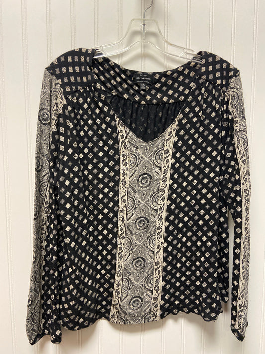 Black Top Long Sleeve Lucky Brand, Size L