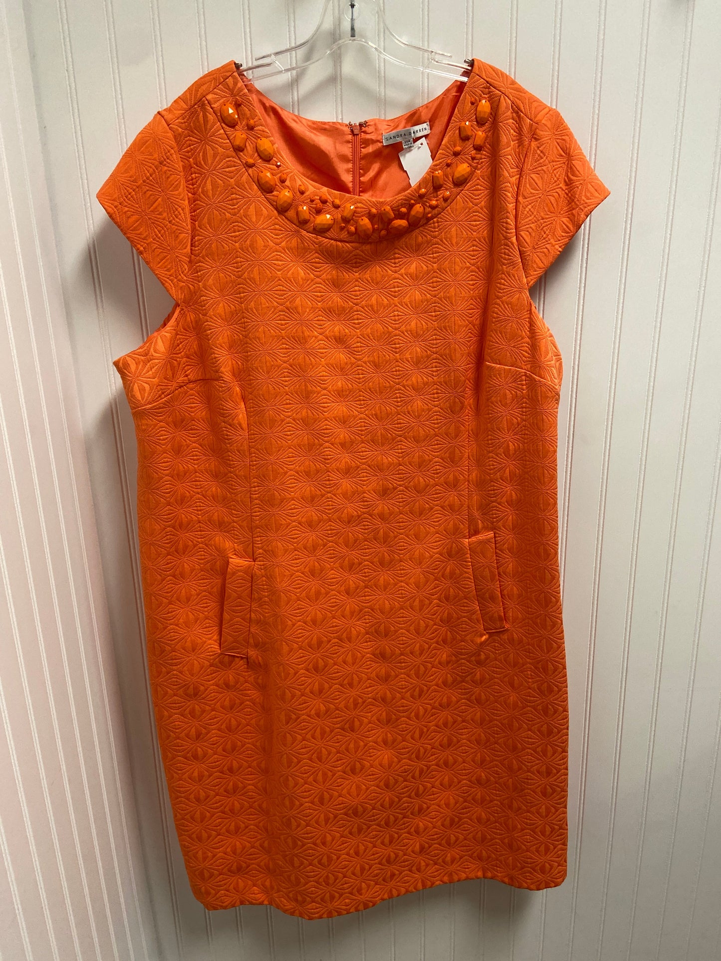 Dress Party Short By Sandra Darren In Orange, Size: 3x