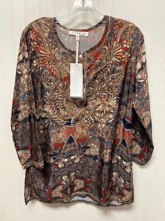 Tunic Long Sleeve By Cma In Brown, Size: S