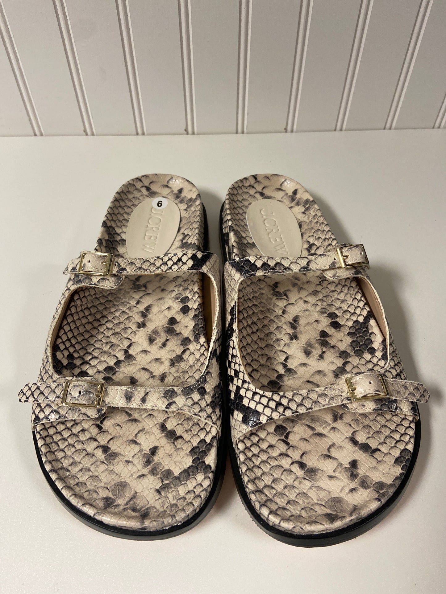 Sandals Flats By J. Crew In Snakeskin Print, Size: 9