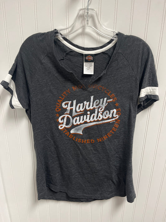 Top Short Sleeve By Harley Davidson In Grey, Size: L