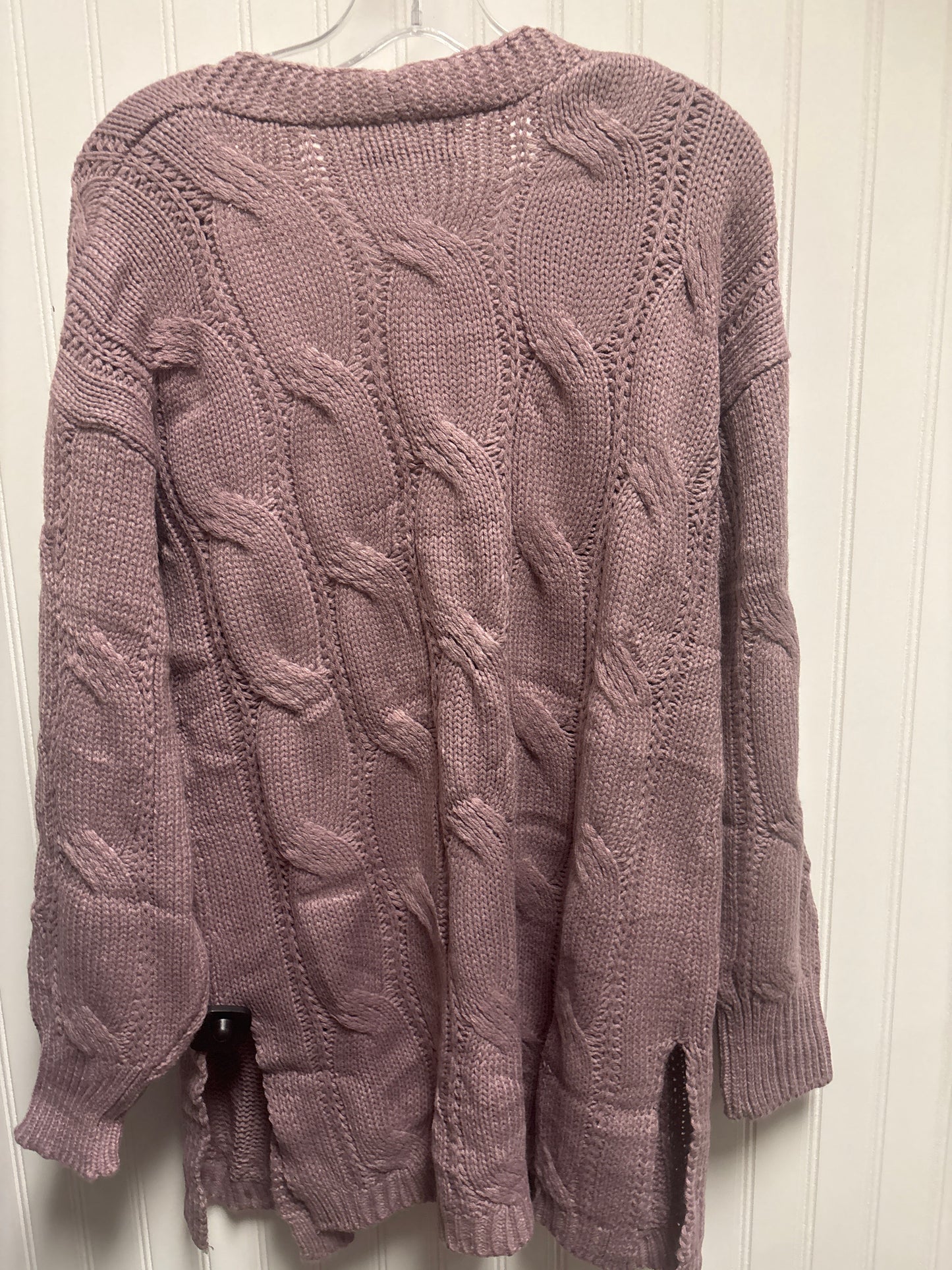 Sweater Cardigan By Clothes Mentor In Purple, Size: M