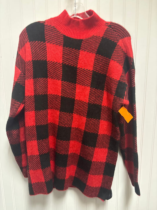 Sweater By Loft In Black & Red, Size: M