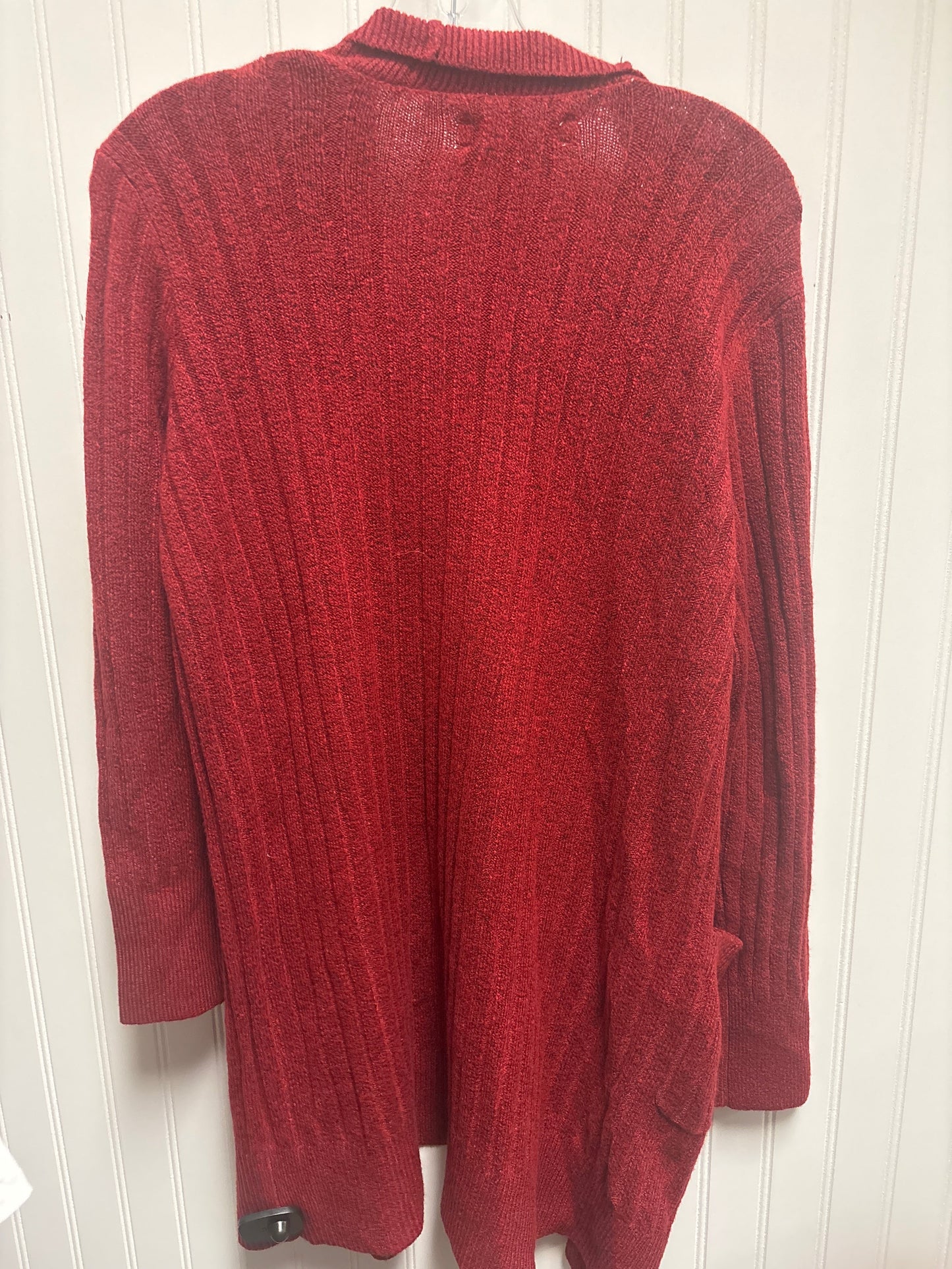 Sweater Cardigan By Loft In Red, Size: S