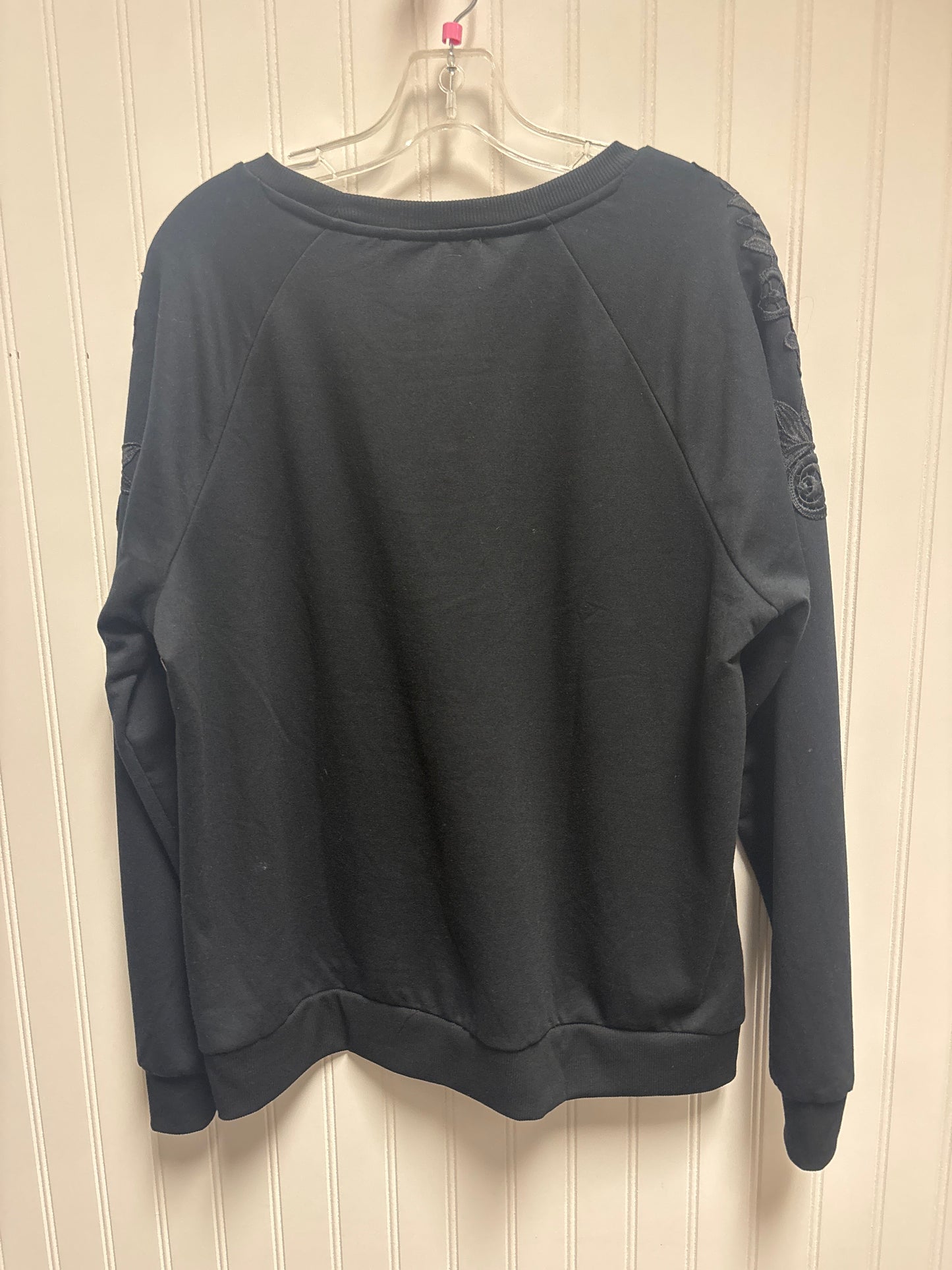 Sweatshirt Crewneck By Gloria Vanderbilt In Black, Size: L