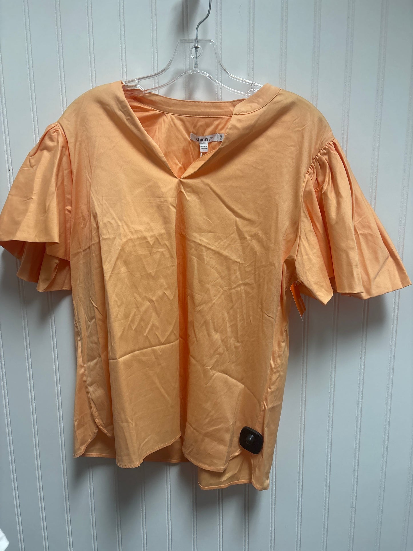 Top Short Sleeve By Chicos In Orange, Size: M