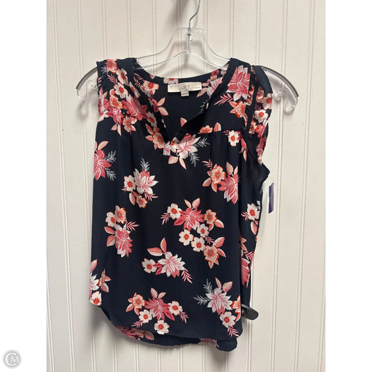 Top Sleeveless By Loft In Navy, Size: Xxsp