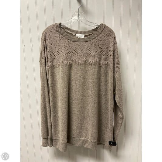 Sweater By Clothes Mentor In Taupe, Size: 3x