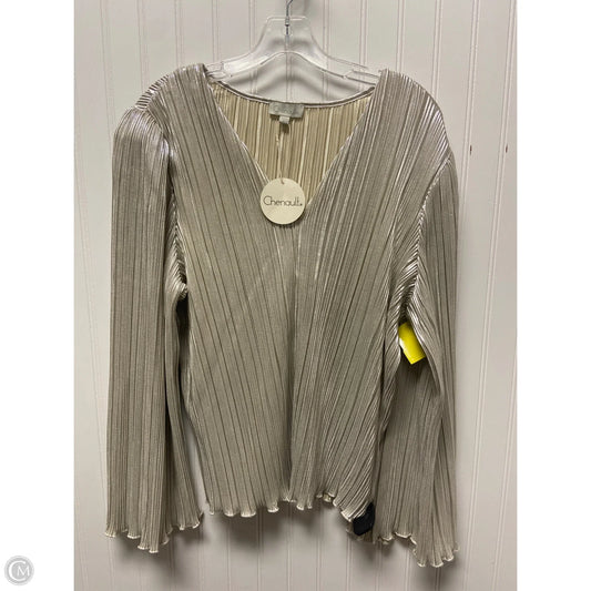 Top Long Sleeve By Chenault In Silver, Size: Xl