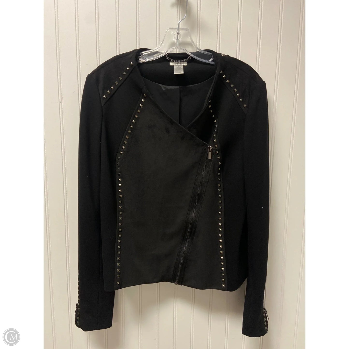 Jacket Moto By Cache In Black, Size: L