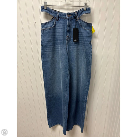 Jeans Wide Leg By 7 For All Mankind In Blue Denim, Size: 4