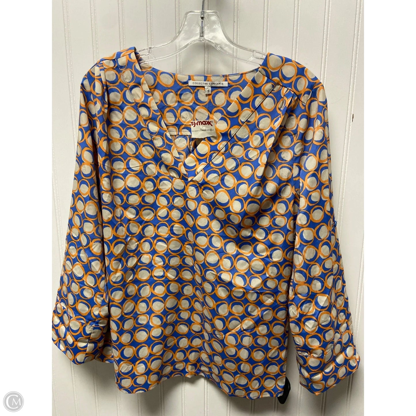 Top Long Sleeve By Collective Concepts In Blue & Orange, Size: S