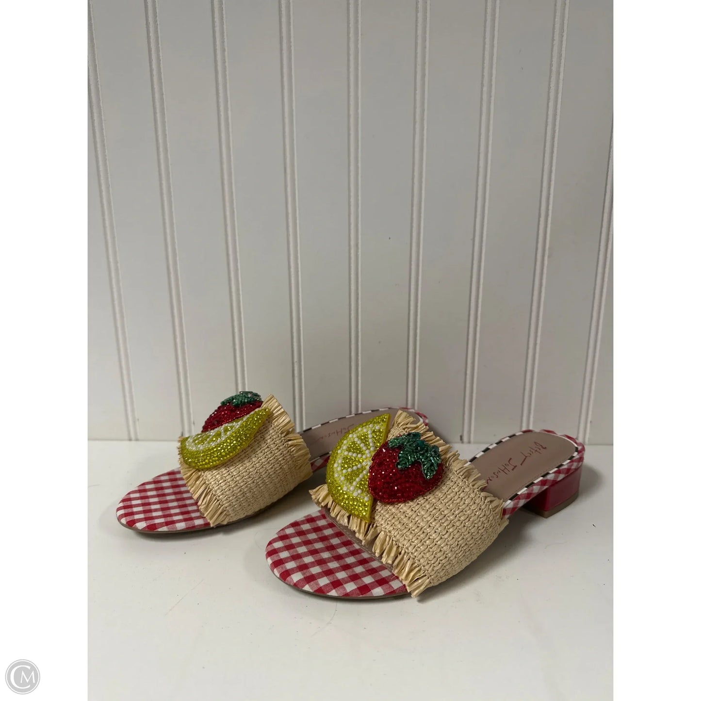 Sandals Heels Block By Betsey Johnson In Red, Size: 7