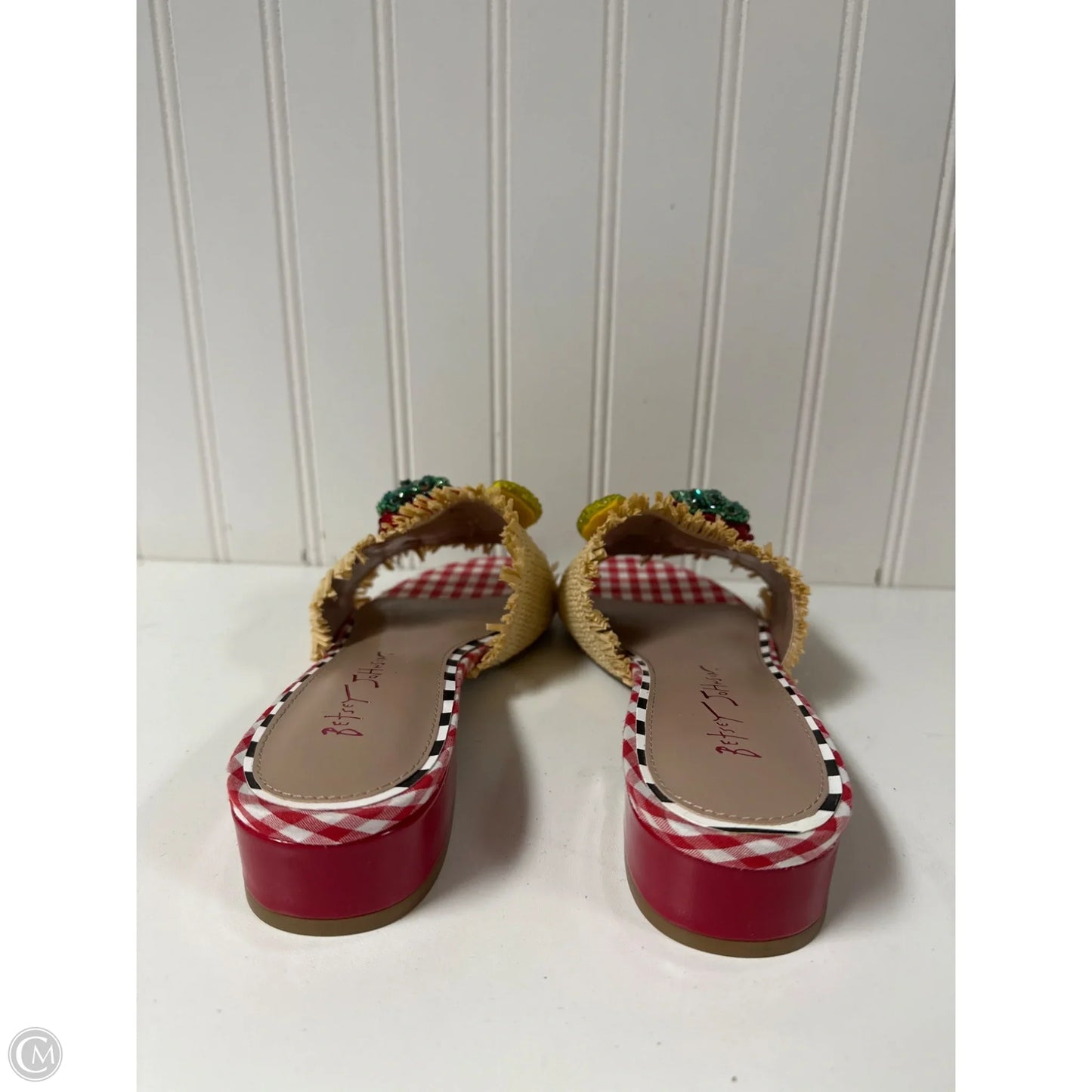 Sandals Heels Block By Betsey Johnson In Red, Size: 7