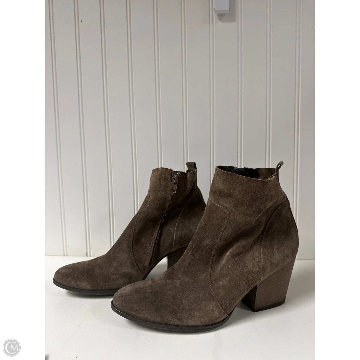 Boots Ankle Heels By Paul Green In Brown, Size: 5
