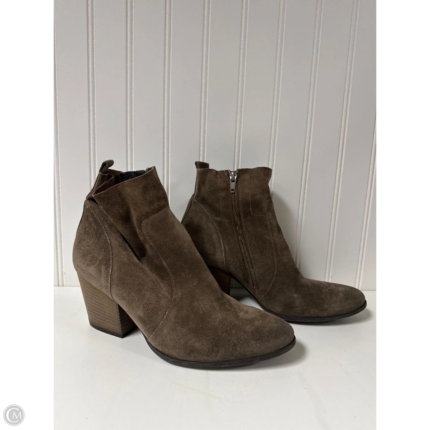 Boots Ankle Heels By Paul Green In Brown, Size: 5