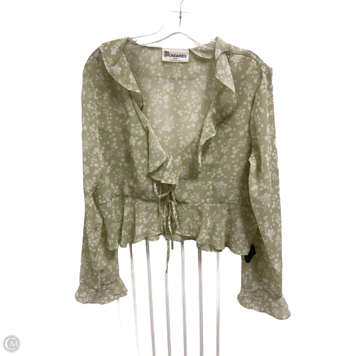 Top Long Sleeve By No Boundaries In Green, Size: Xl