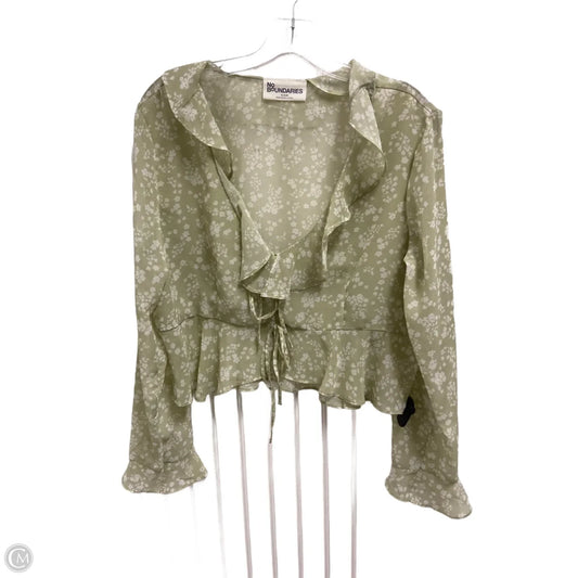 Top Long Sleeve By No Boundaries In Green, Size: Xl