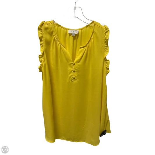 Top Sleeveless By Loft In Yellow, Size: M