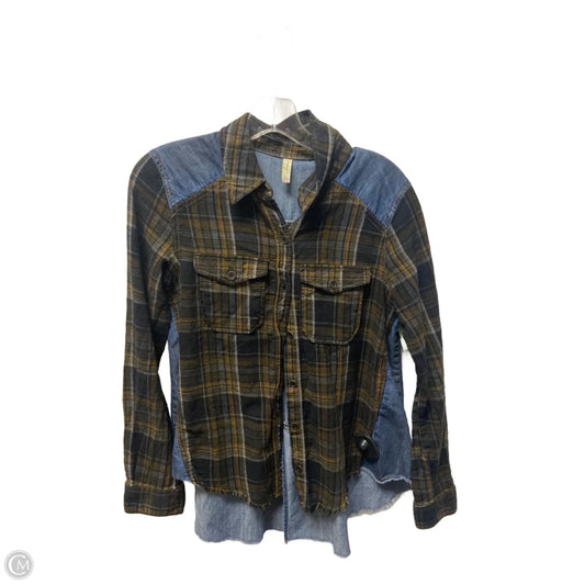 Top Long Sleeve By Free People In Plaid Pattern, Size: Xs