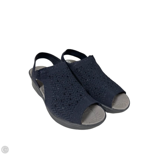 Sandals Heels Wedge By Bzees In Navy, Size: 9.5