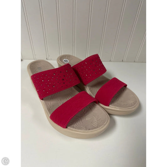 Sandals Heels Wedge By Bzees In Pink, Size: 10