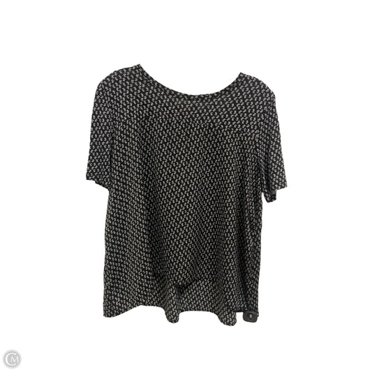 Top Short Sleeve By Loft In Black & White, Size: L