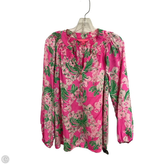 Top Long Sleeve Designer By Lilly Pulitzer In Pink, Size: S
