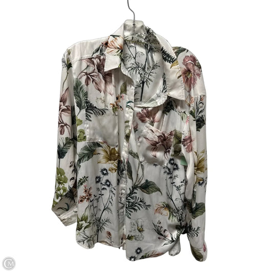 Top Long Sleeve By Anthropologie In White, Size: Xl