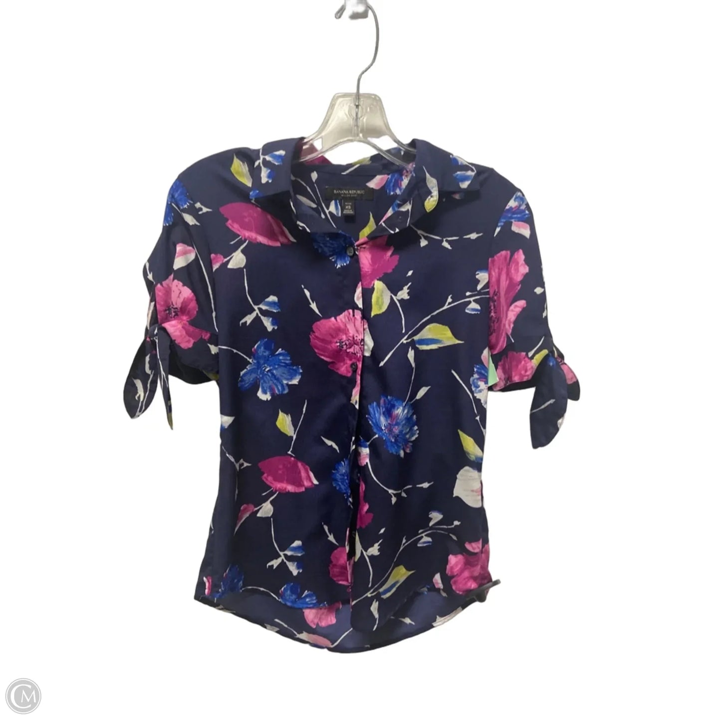 Top Short Sleeve By Banana Republic In Navy, Size: Xs
