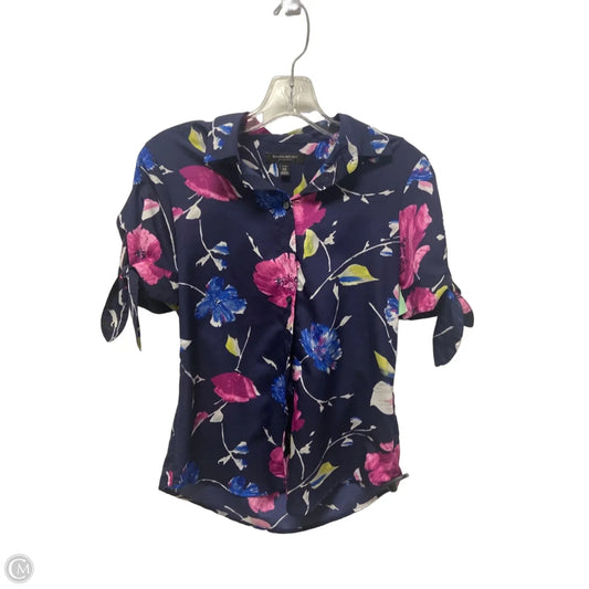 Top Short Sleeve By Banana Republic In Navy, Size: Xs