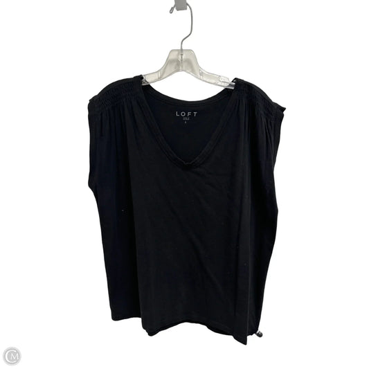 Top Sleeveless By Loft In Black, Size: L