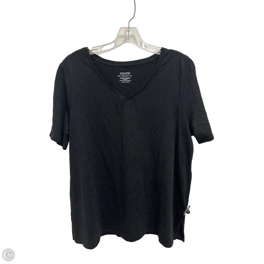 Top Short Sleeve Basic By Chicos In Black, Size: L