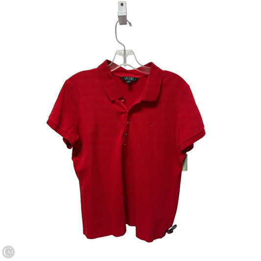 Top Short Sleeve By Lauren By Ralph Lauren In Red, Size: Xl