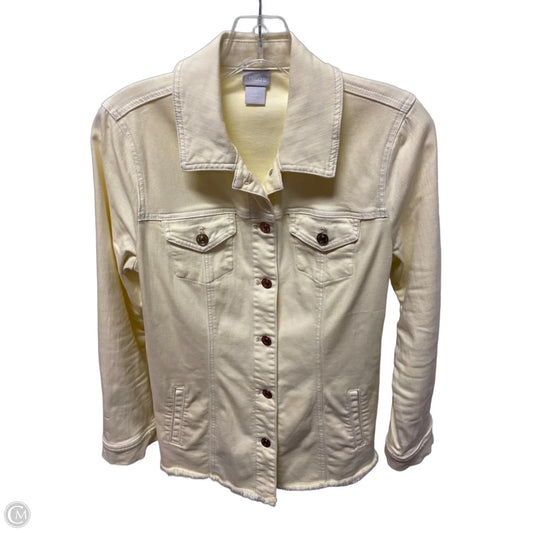 Jacket Denim By Chicos In Yellow, Size: S