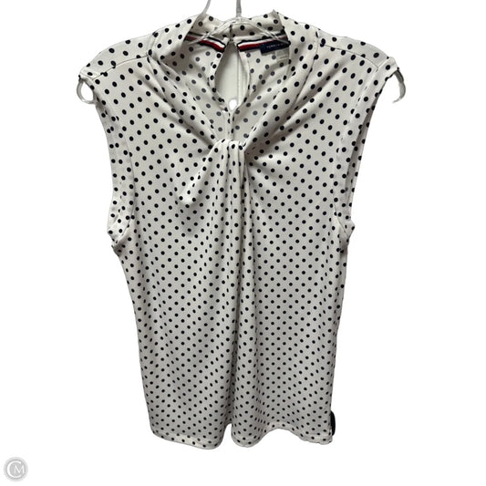 Top Sleeveless By Tommy Hilfiger In Polkadot Pattern, Size: M