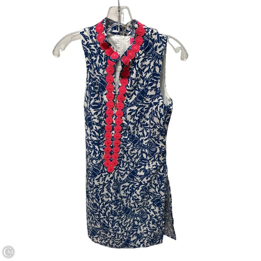 Romper Designer By Lilly Pulitzer In Blue & White, Size: 0