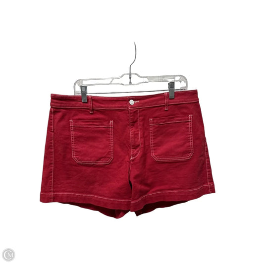 Shorts By Loft In Red Denim, Size: 12