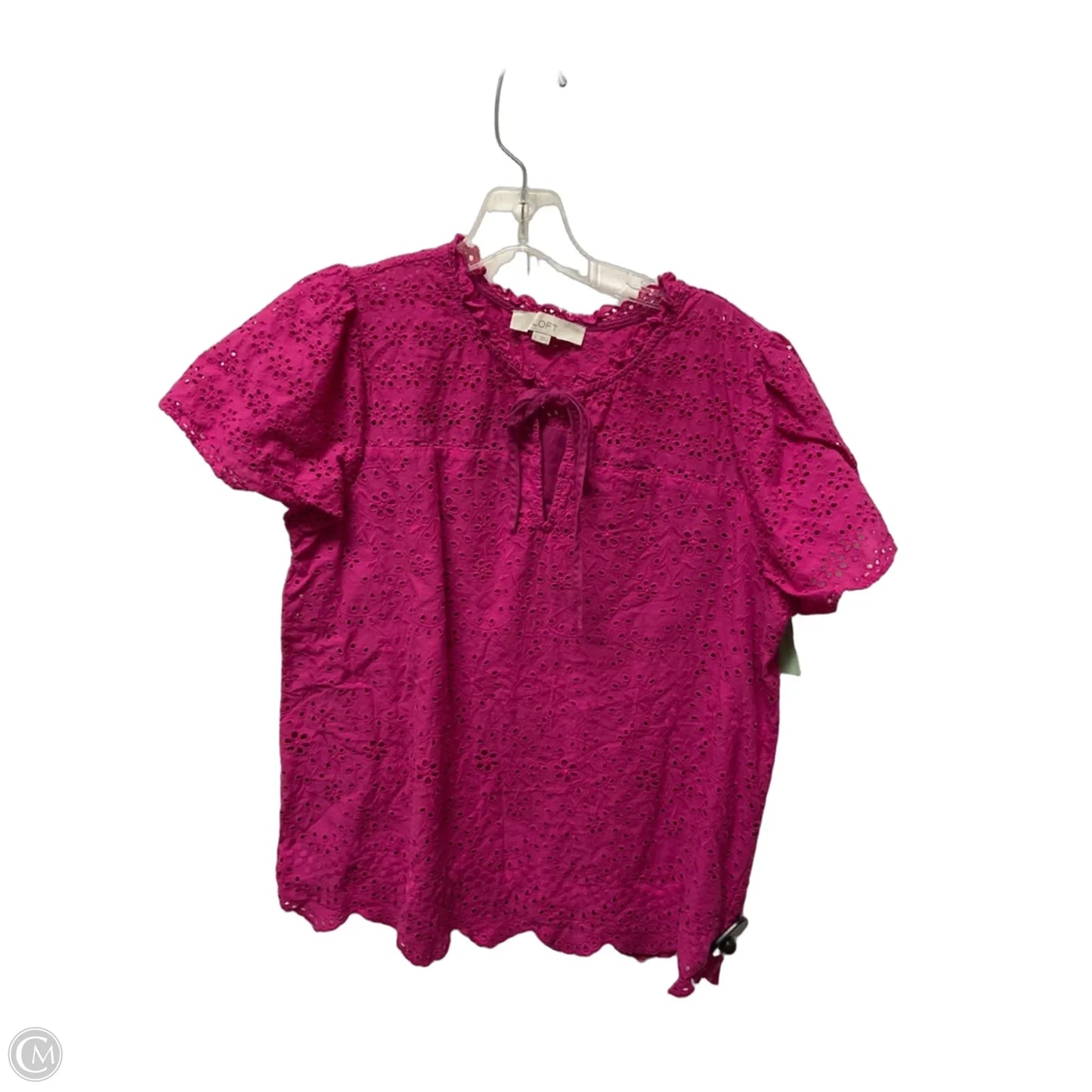 Top Short Sleeve By Loft In Pink, Size: L