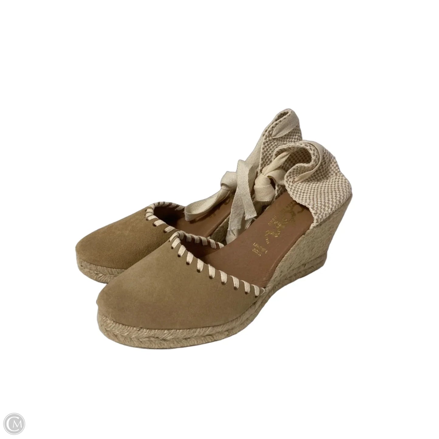 Shoes Heels Wedge By Clothes Mentor In Tan, Size: 7.5