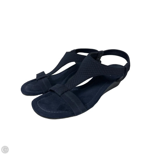 Sandals Heels Wedge By Alfani In Navy, Size: 7.5