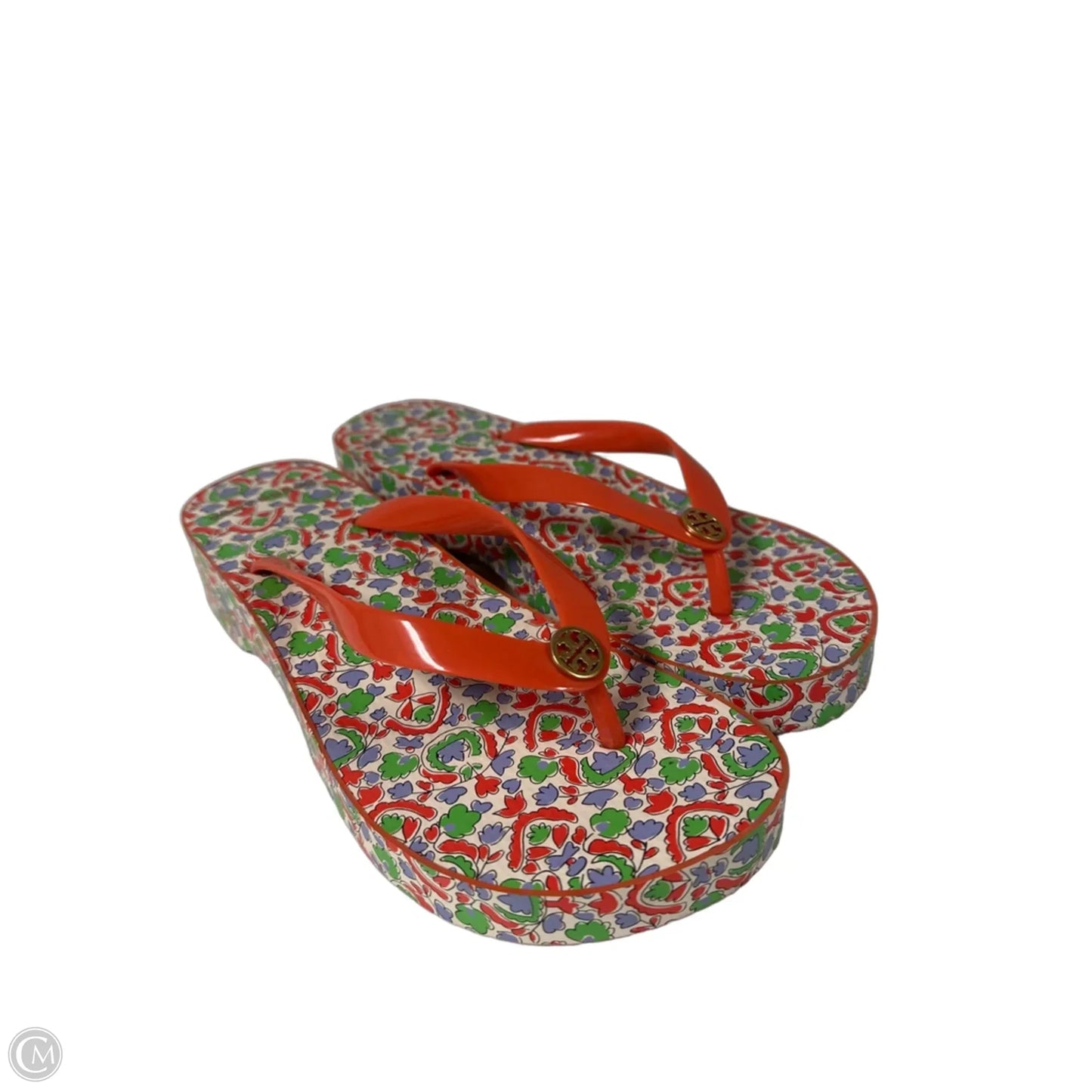 Sandals Designer By Tory Burch In Orange, Size: 9