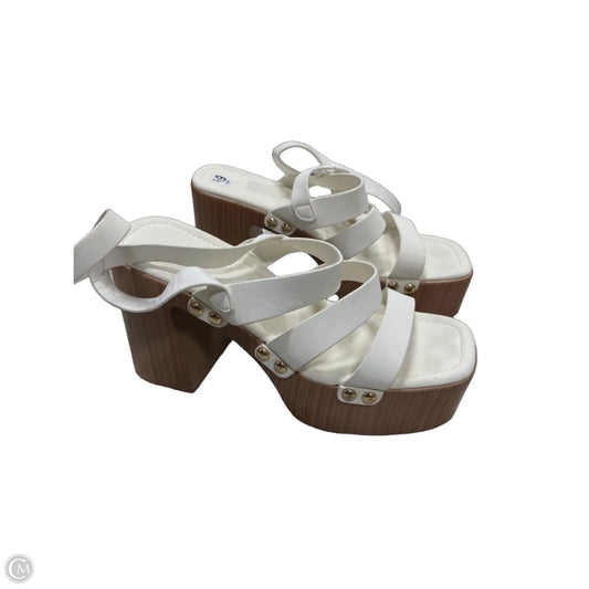Sandals Heels Platform By Forever 21 In White, Size: 6.5