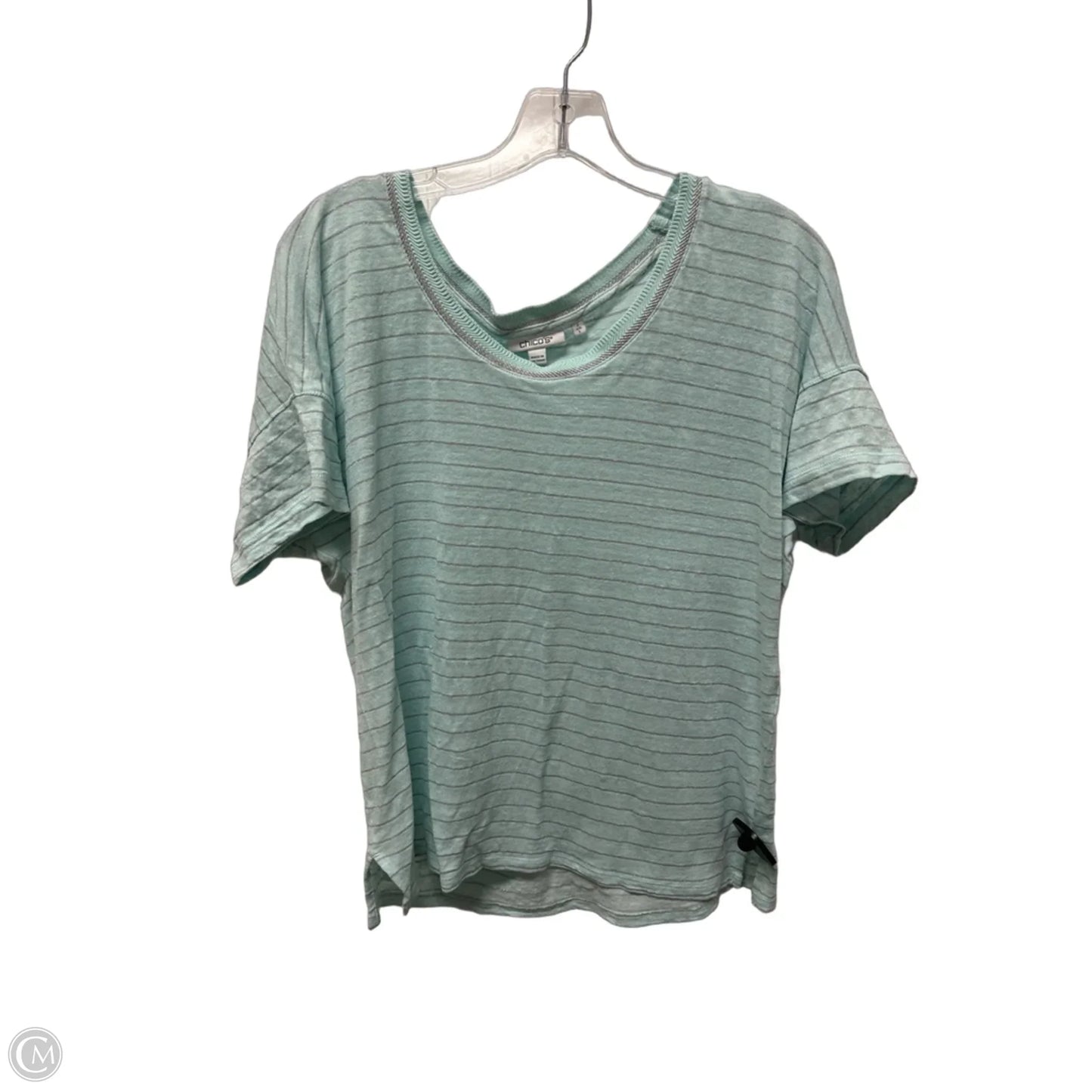 Top Short Sleeve By Chicos In Teal, Size: L