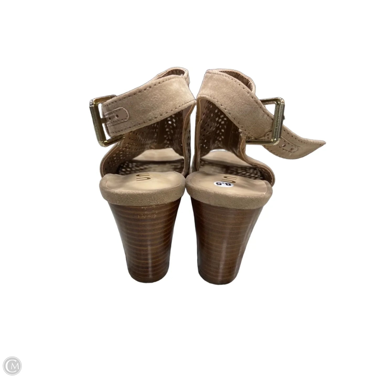 Sandals Heels Block By Unisa In Taupe, Size: 8.5